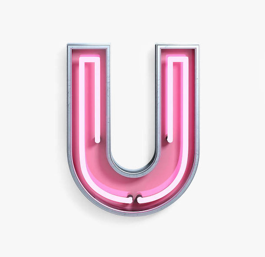 Pink Neon Light Letter U Wallpaper