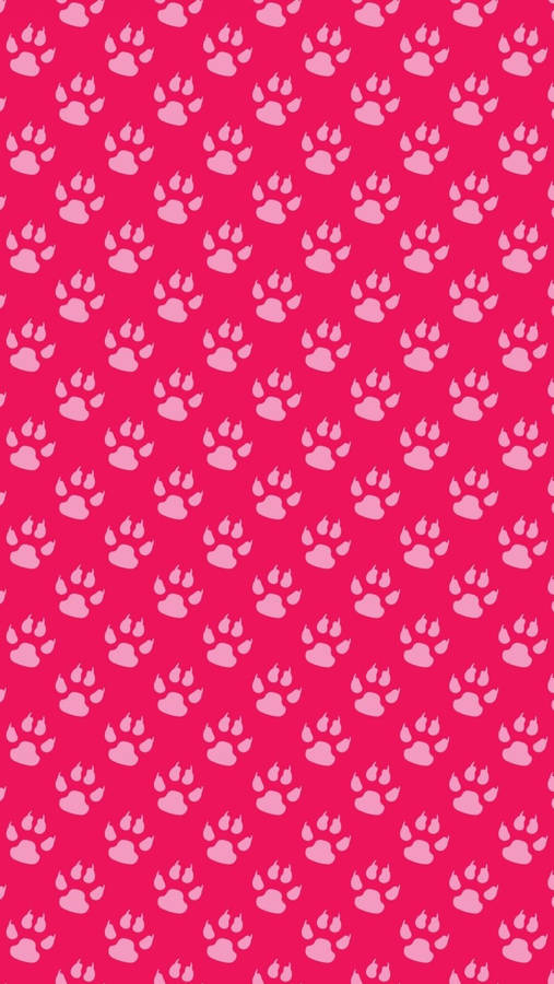 Pink Paw Prints Wallpaper