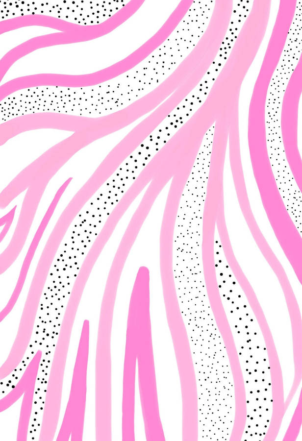 Pink Preppy Pfp Line Strokes And Dots Wallpaper