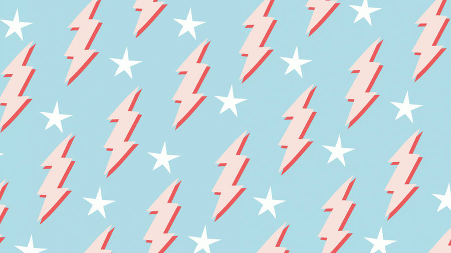 Pink Preppy Stars And Bolts Wallpaper