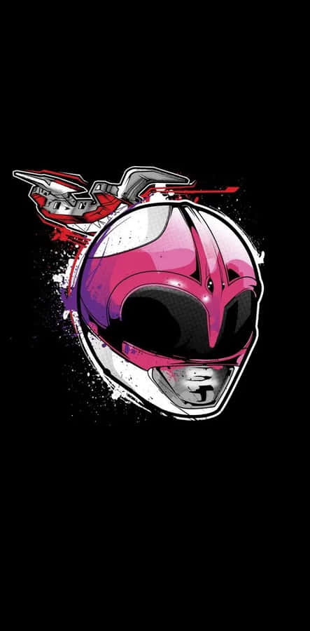 Pink Ranger Helmet Artwork Wallpaper