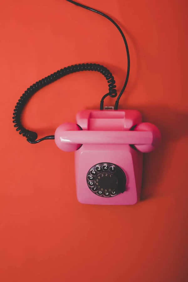 Pink Retro Telephone Lovecore Wallpaper