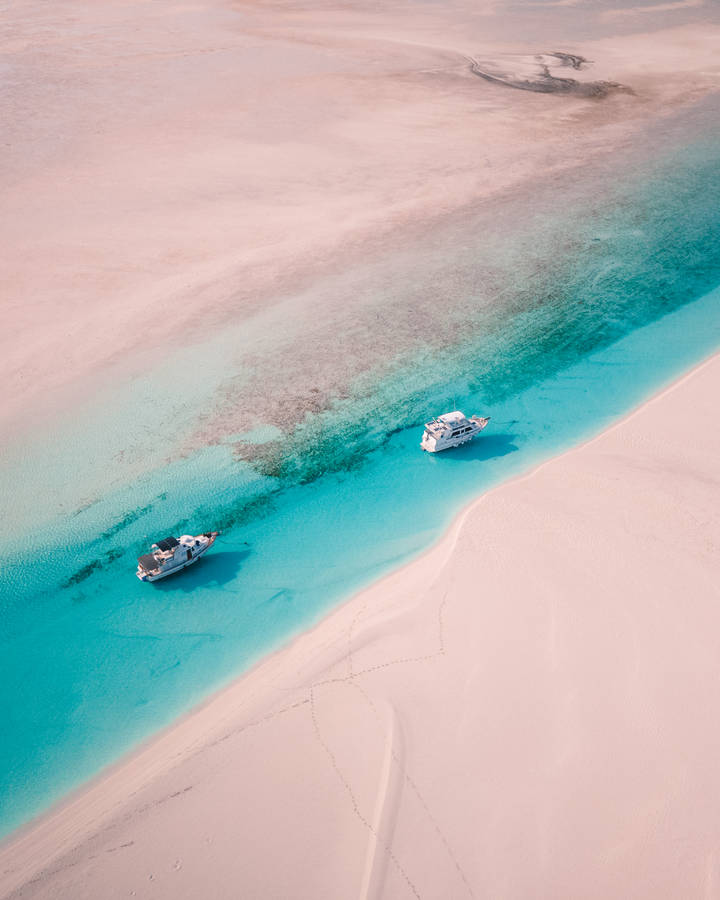 Pink Sandbar Beach In Bahamas Wallpaper