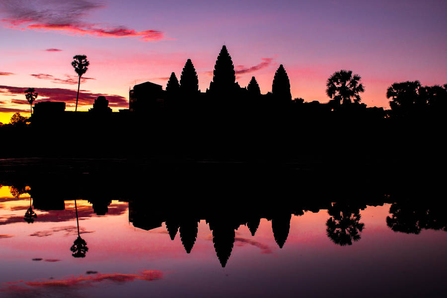 Pink Sky In Cambodia Wallpaper