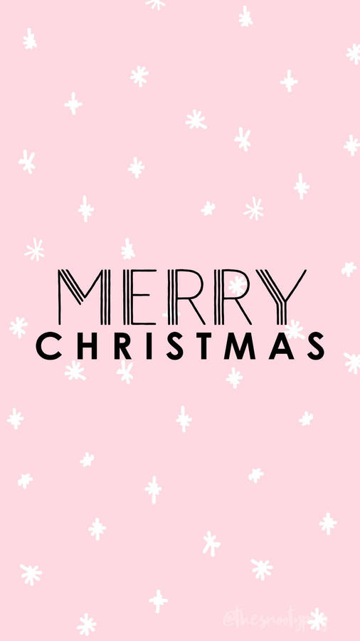 Pink Snowflakes Christmas Phone Wallpaper