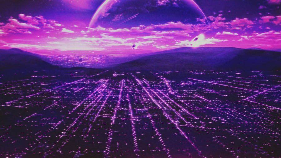 Pink Space Outrun Vide Game Wallpaper