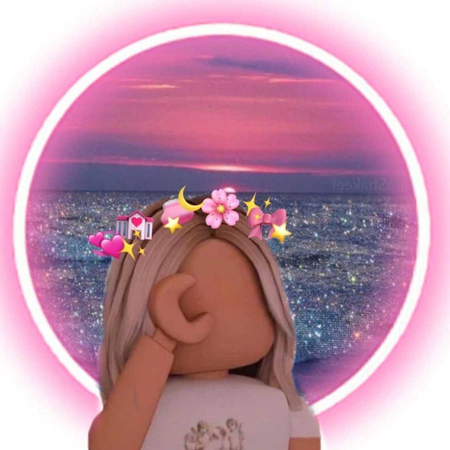 Pink Themed Girl Roblox Preppy Pfp Wallpaper