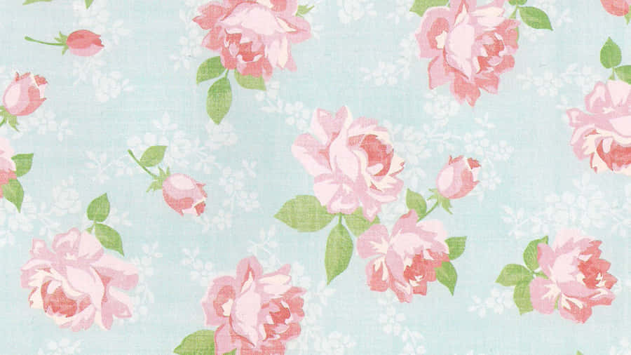Pink Vintage Flower Wallpaper