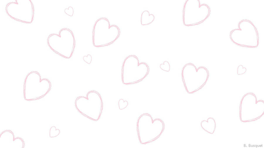 Pink White Heart Wallpaper