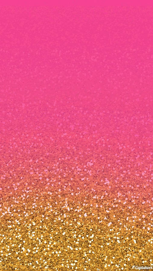 Pink With Gold Glitter Effect Wallpaper