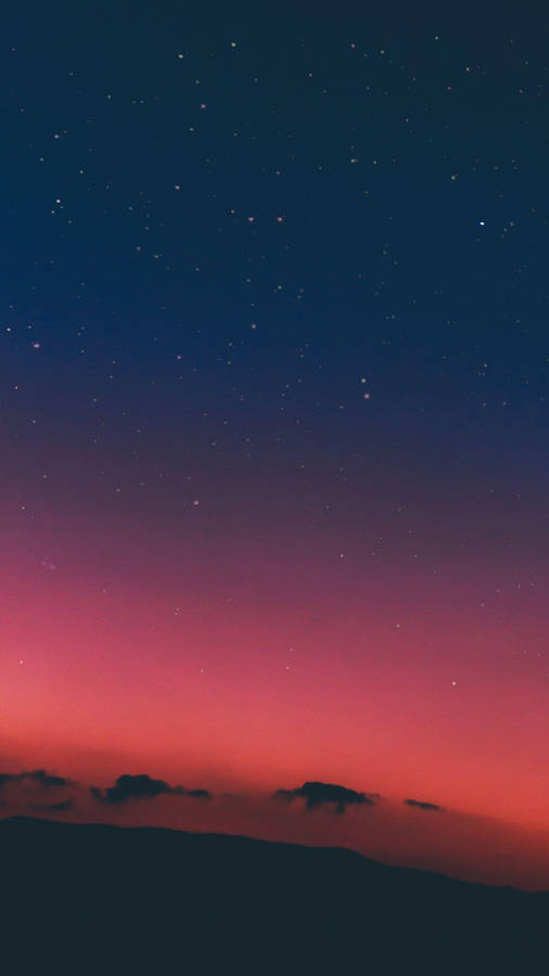 Pinkish Orange Starry Sky Ios 12 Wallpaper