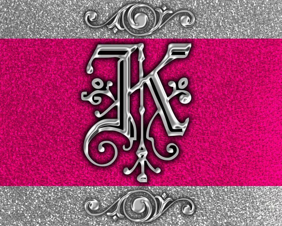 Pinkish Silver Letter K Wallpaper