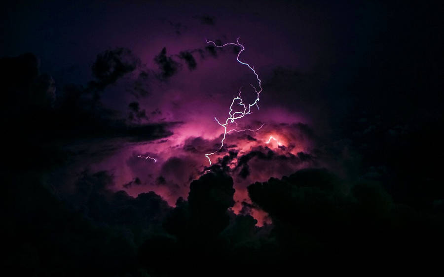 Pinkish Thunderstorm Clouds Wallpaper