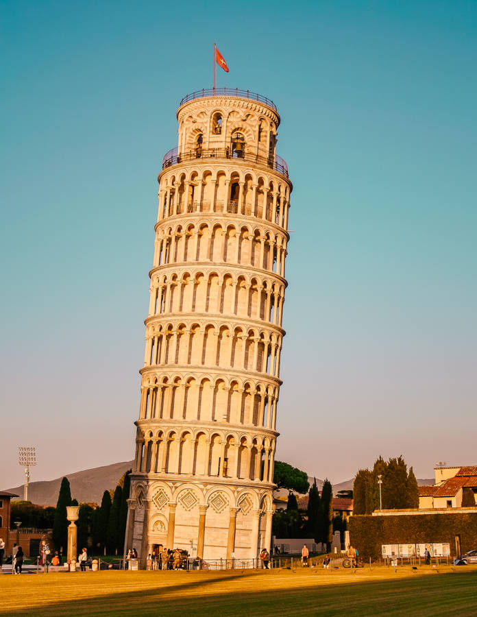 Pisa Tower Gold Light Wallpaper