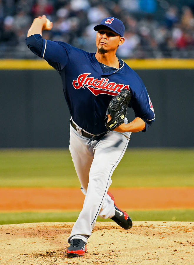 Pitcher Carlos Carrasco Running Wallpaper