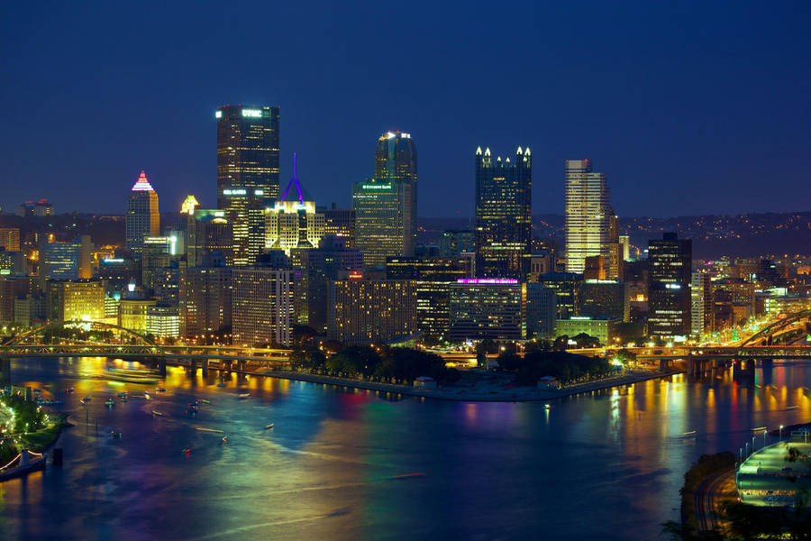 Pittsburgh Blue Night Wallpaper