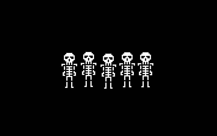 Pixel Art Skeleton Wallpaper