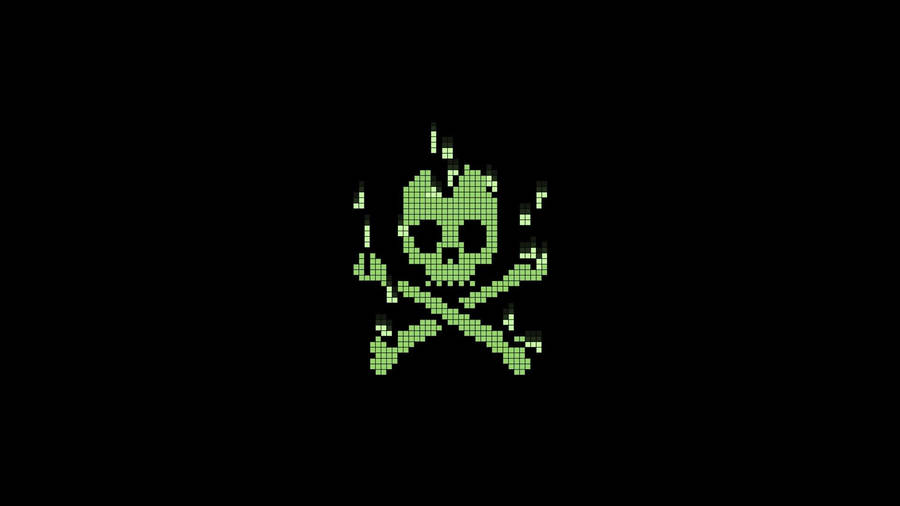 Pixelated Hacker Poison Skull Wallpaper