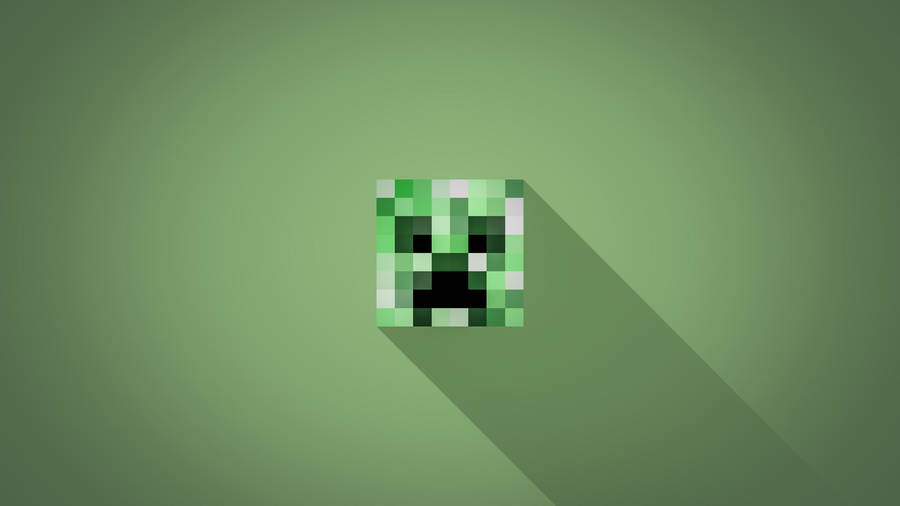 Pixelated Minecraft Creeper Head Wallpaper