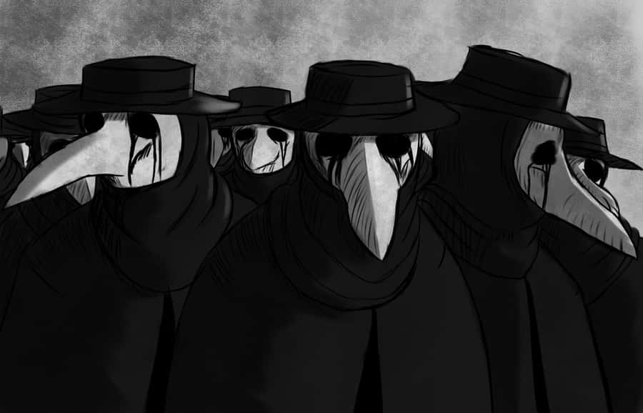 Plague Doctors Gathering Wallpaper