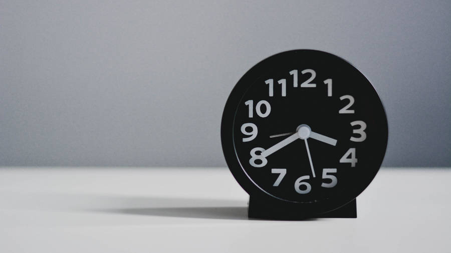 Plain Black Analog Alarm Clock Wallpaper