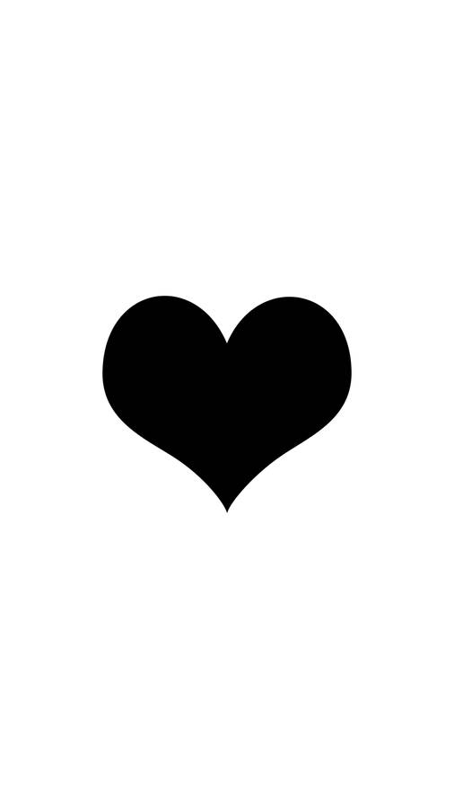 Plain Black And White Heart Wallpaper