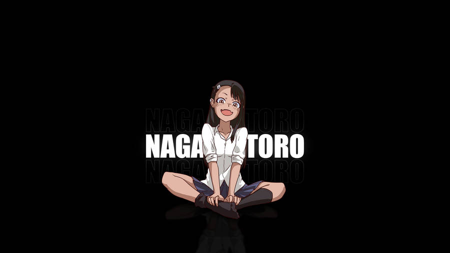 Plain Black Nagatoro Hayase Text Wallpaper