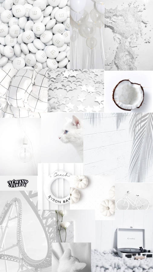 Plain White Aesthetic Collage Wallpaper