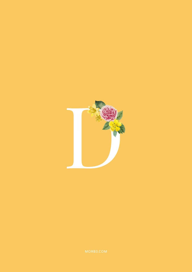 Plain Yellow Letter D Wallpaper