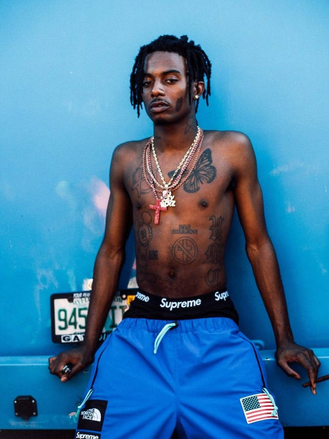 Playboi Carti In Blue Wallpaper