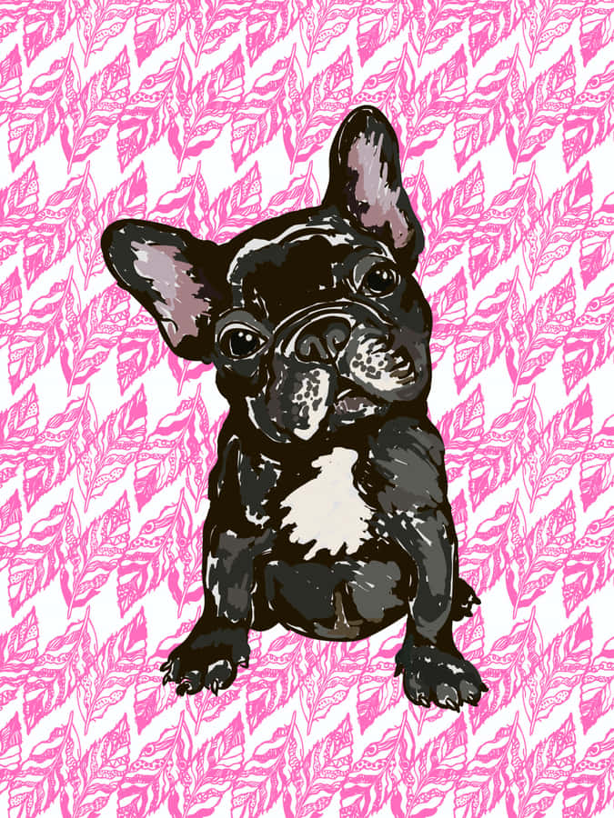 Playful French Bulldog Enjoying Outdoor Fun Wallpaper