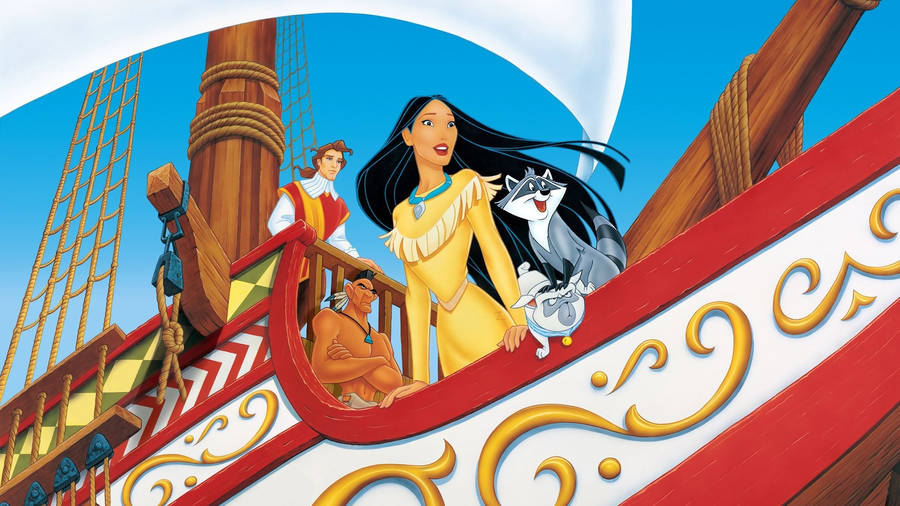 Pocahontas Amazed In The Ship Wallpaper