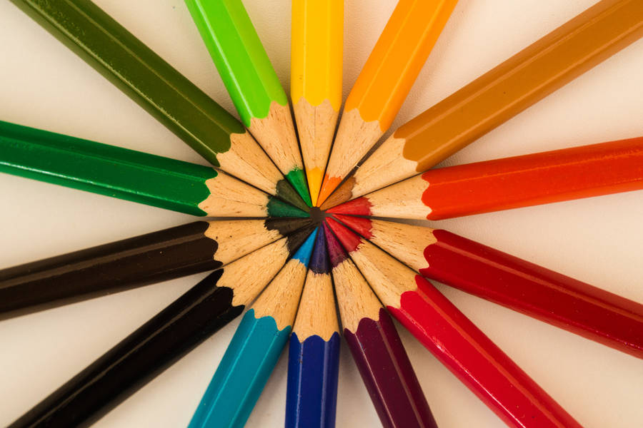 Pointed Color Pencils Wallpaper
