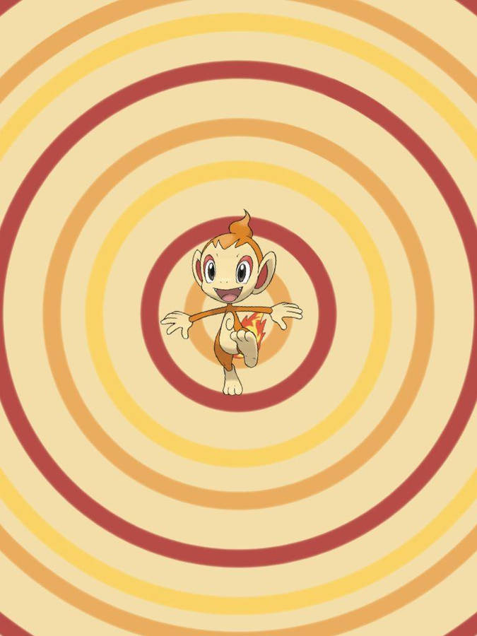 Pokemon Chimchar Surrounded By Rings Wallpaper