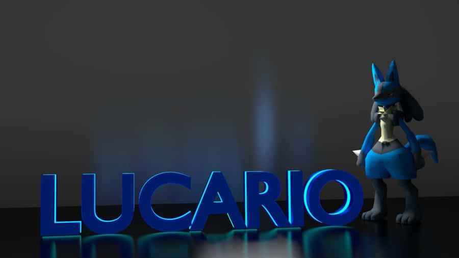 Pokemon Lucario 3d Lettering Art Wallpaper
