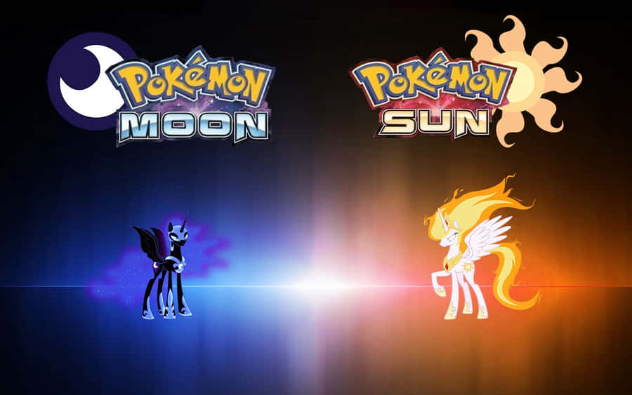 Pokemon Moon And Sun Logos Wallpaper