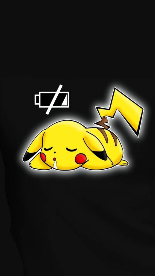 Pokemon Phone Pikachu Low Battery Wallpaper