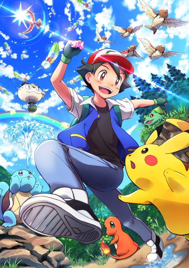 Pokemon Phone Walking Ash Wallpaper