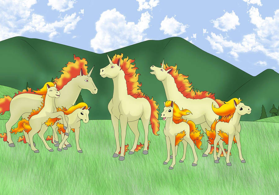 Pokémon Ponytas And Rapidash Wallpaper