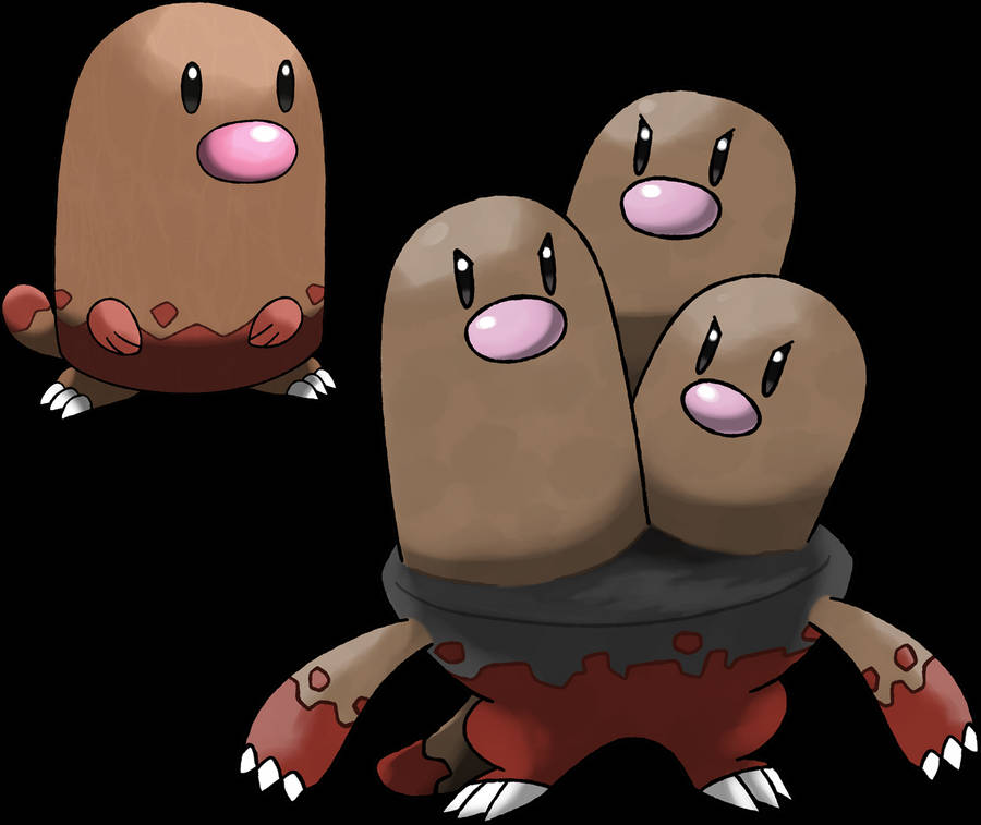 Pokémon's Diglett And Dugtrio White Background Wallpaper