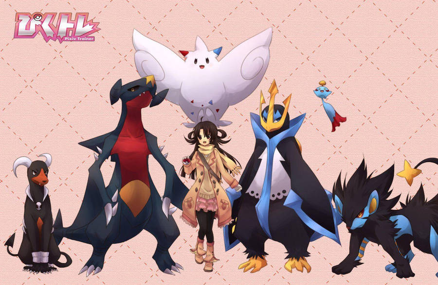 Pokemon Team With Houndoom And Luxray Wallpaper