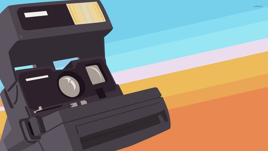 Polaroid Camera Rainbow Vector Art Wallpaper