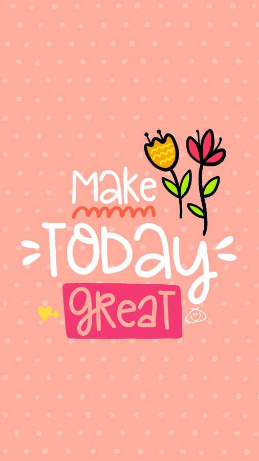 Polka Dot Flower Cute Quote Wallpaper