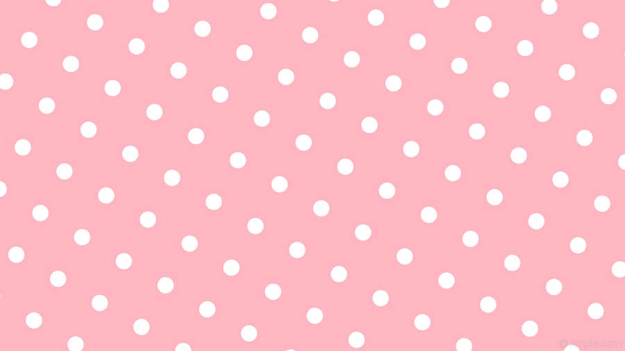 Polka Dots White Pattern On Pink Wallpaper