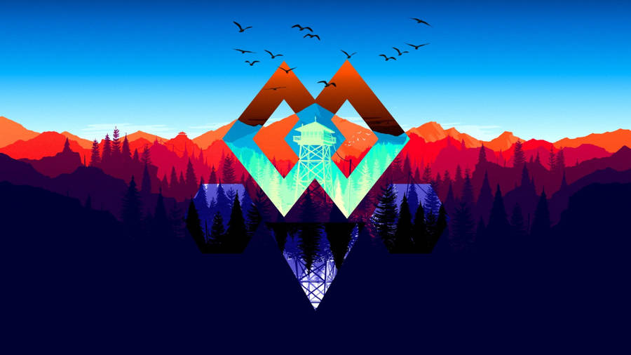 Polyscape Firewatch Game Tower Wallpaper