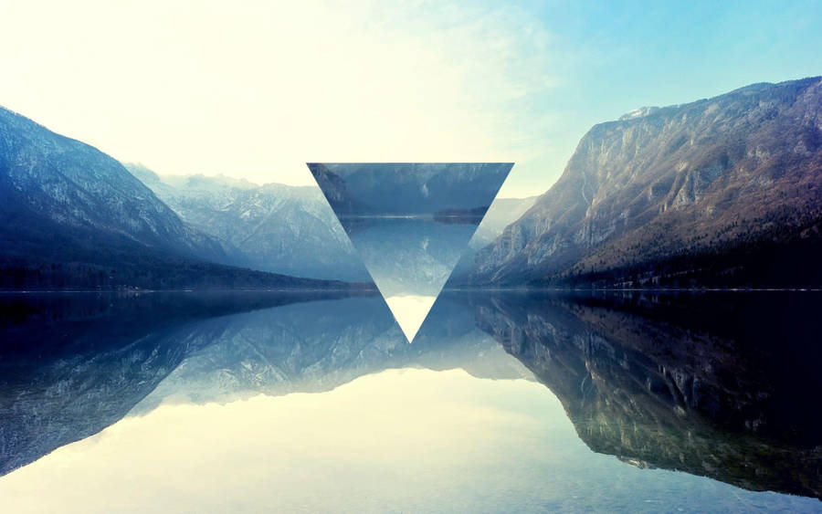 Polyscape Mountain Lake Triangle Wallpaper