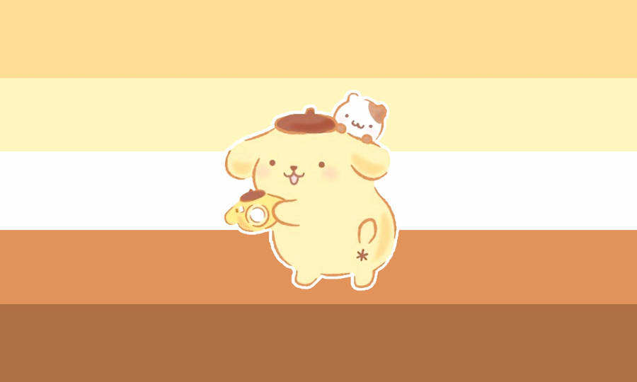 Pompompurin Golden Retriever Dog Wallpaper