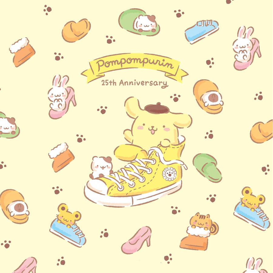 Pompompurin Inside A Shoe Wallpaper