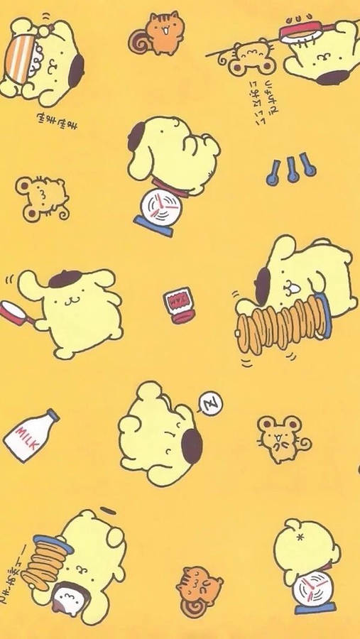 Pompompurin Pattern Wallpaper