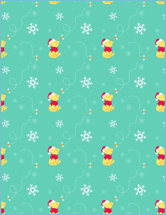 Pooh Enjoys Christmas Time Wallpaper